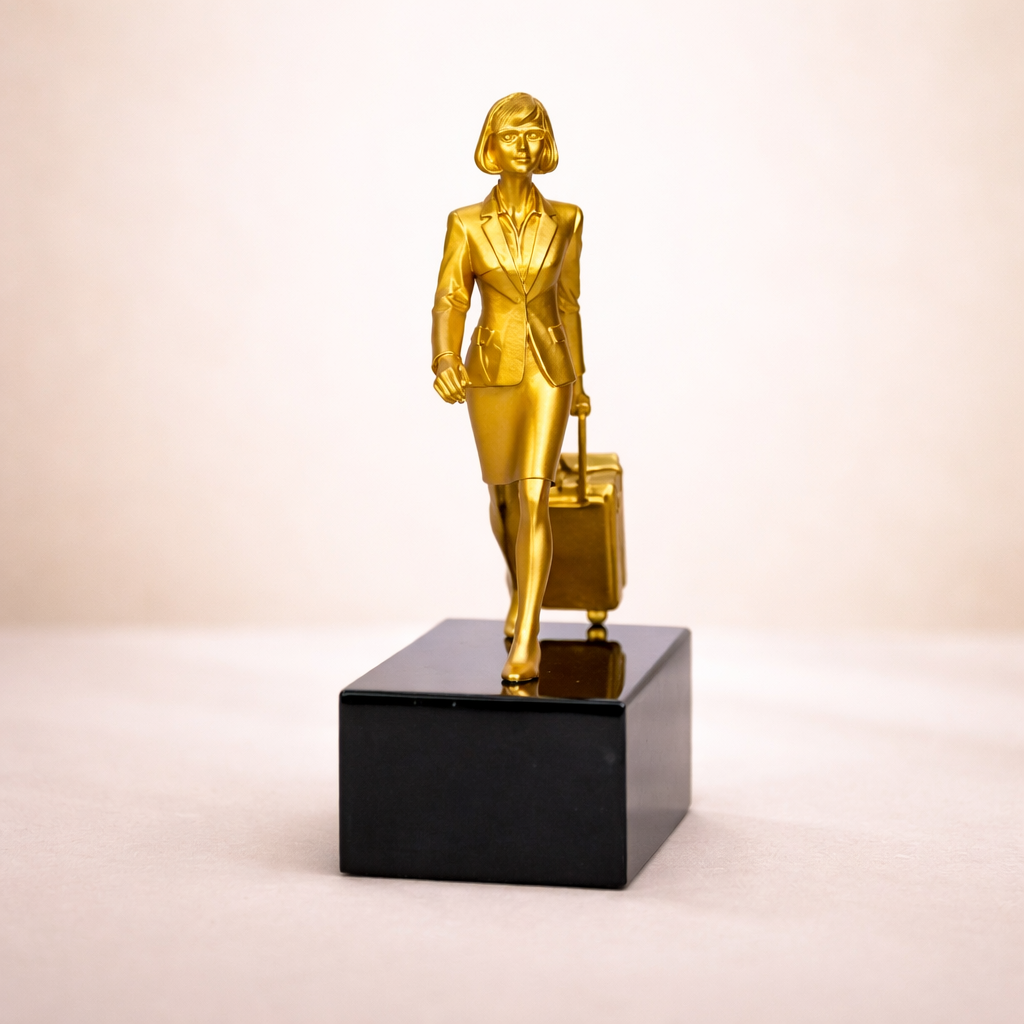 Cup women PVI, phôi kẽm cao cấp, mạ vàng 23k