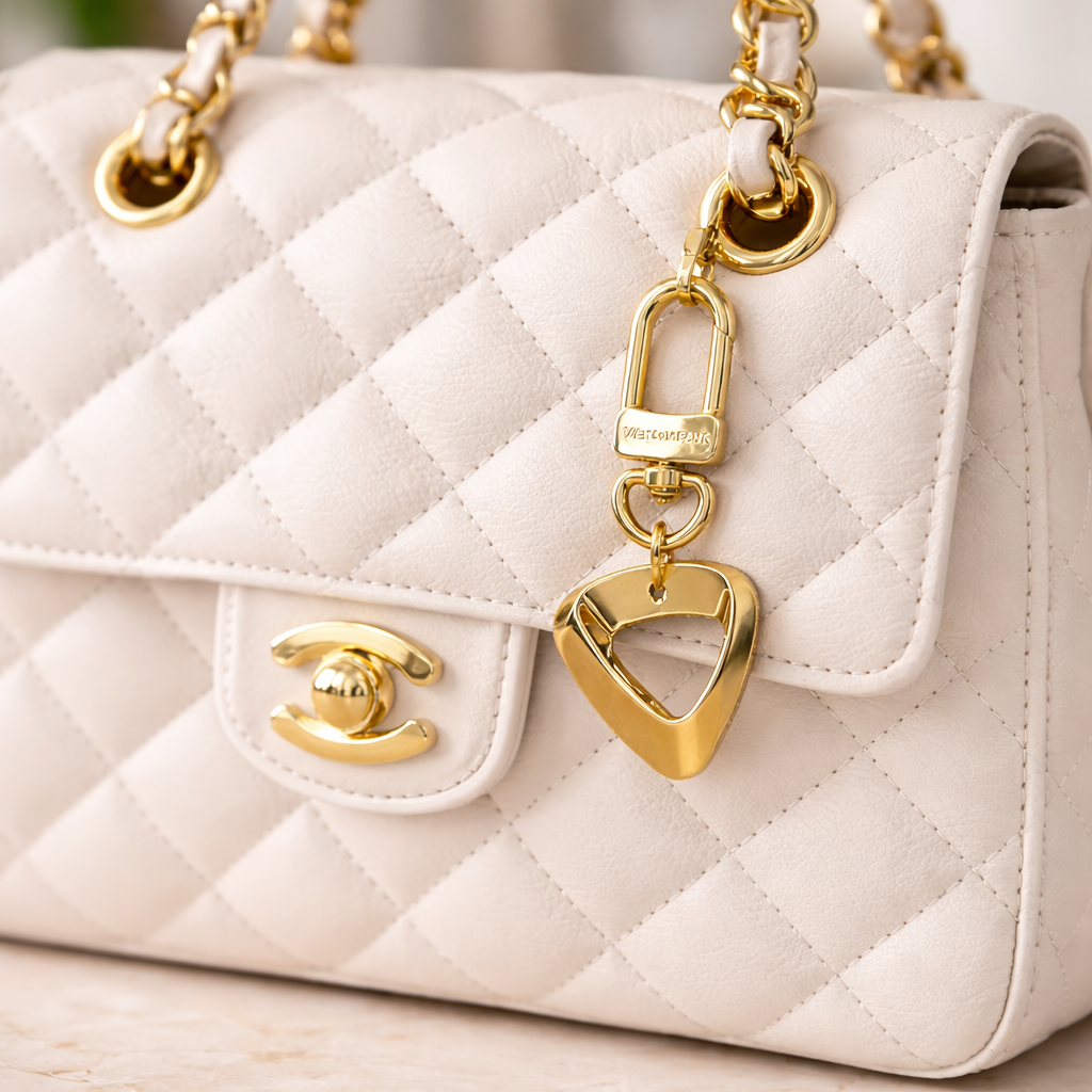 Charm Vietcombank, thép không gỉ 316L, mạ vàng 23k