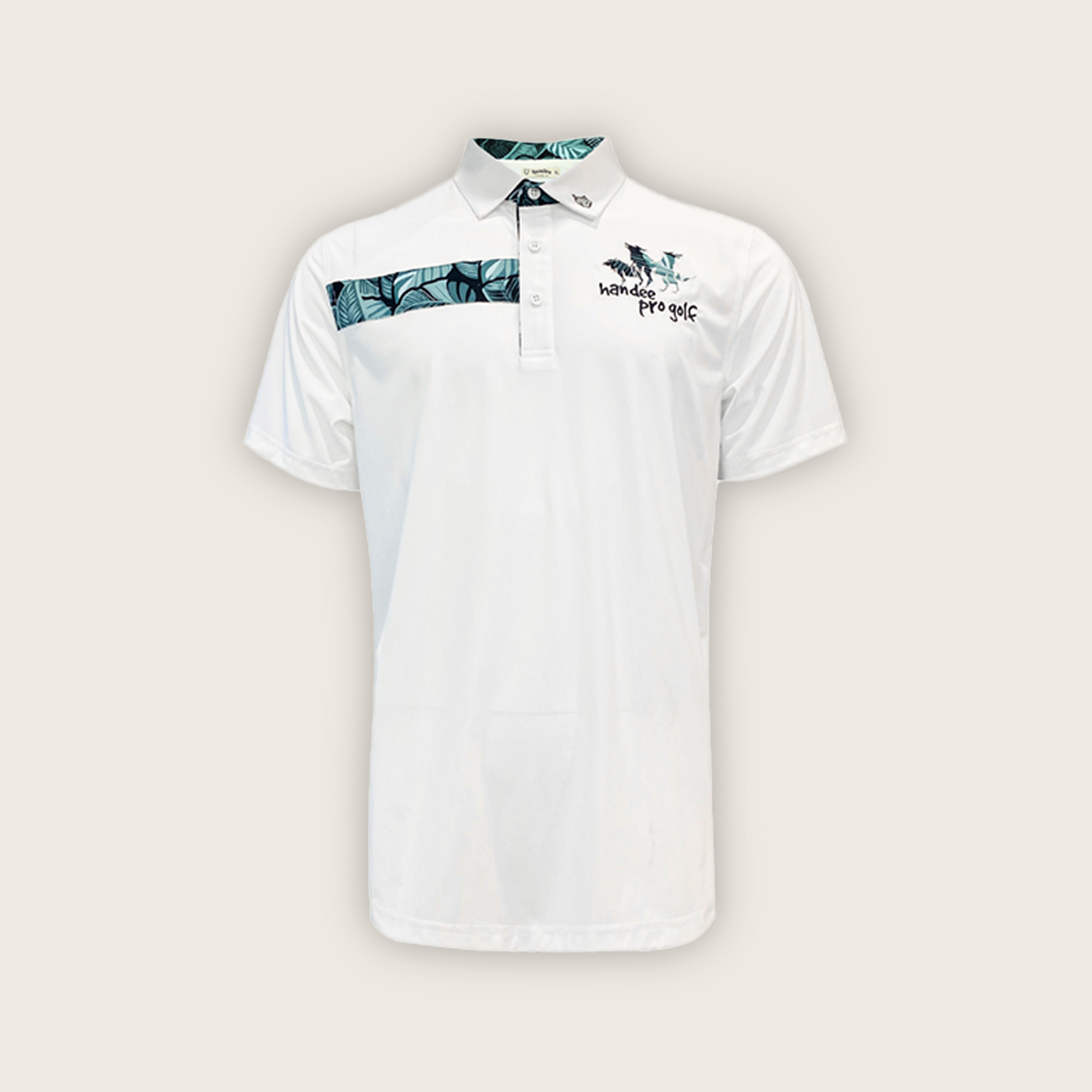 ÁO POLO NGẮN TAY HANDEE PRO GOLF HỌA TIẾT LÁ CÂY SỌC NGANG