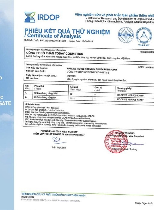 Kem chống nắng Handee Perse